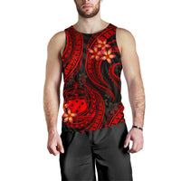 Samoa Polynesian Men Tank Top - Red Plumeria - Polynesian Pride