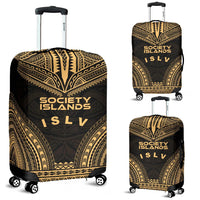 Society Islands Polynesian Chief Luggage Cover - Gold Version Gold - Polynesian Pride