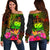 Samoa Polynesian Personalised Women's Off Shoulder Sweater - Hibiscus and Banana Leaves Art - Polynesian Pride