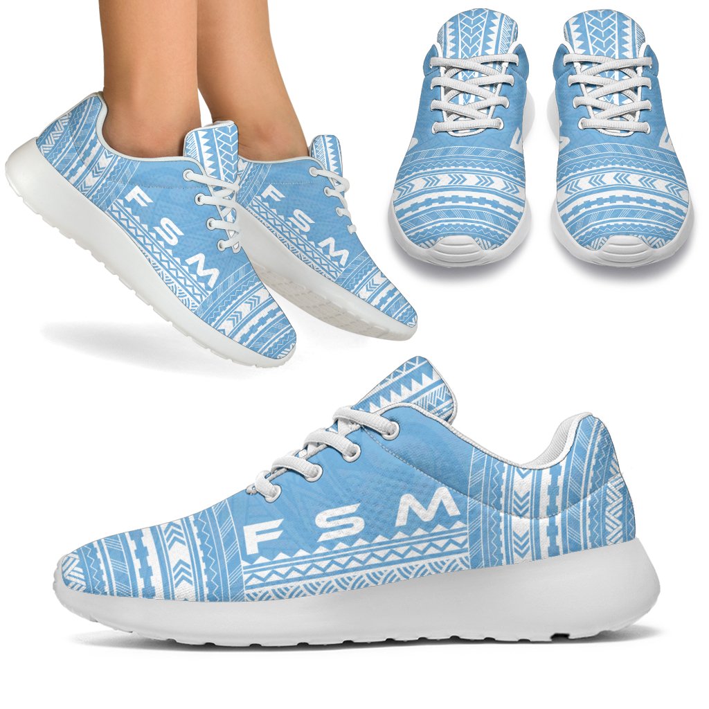 Federated States Of Micronesia Sporty Sneakers - Polynesian Chief Flag Version White - Polynesian Pride