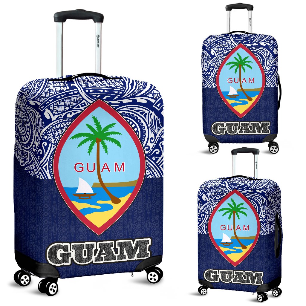 Guam Luggage Cover - Polynesian Design Black - Polynesian Pride