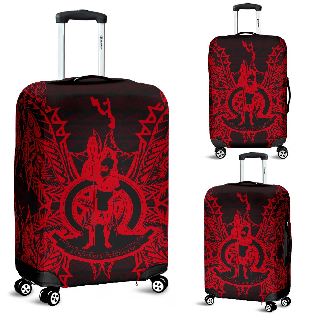 Vanuatu Polynesian Luggage Covers Map Red Red - Polynesian Pride