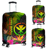 Polynesian Hawaii Kanaka Maoli Polynesian Personalised Luggage Covers - Hibiscus and Banana Leaves - Polynesian Pride