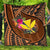 Hawaii Kanaka Maoli Premium Quilt - Polynesian Hook And Hibiscus - Polynesian Pride