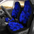 Hawaiian Map Turtle Hibiscus Blue Vintage Polynesian Car Seat Covers - Polynesian Pride