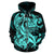 Polynesian Hawaii All Over Zip up Hoodie Kanaka Maoli Blue Turtle - Polynesian Pride