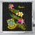 Tuvalu Polynesian Shower Curtain - Plumeria Tribal 177 x 172 (cm) Black - Polynesian Pride