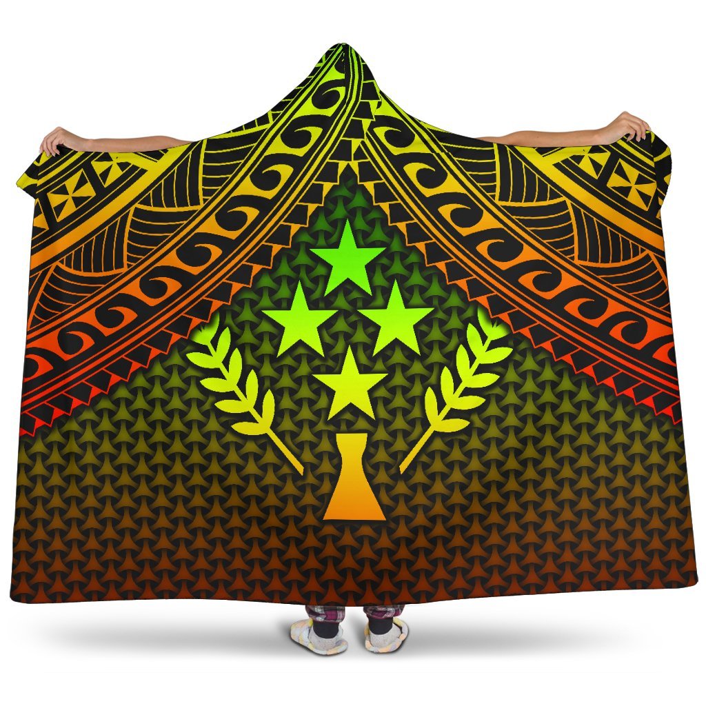 Polynesian Kosrae Hooded Blanket - Reggae Vintage Polynesian Patterns Hooded Blanket Reggae - Polynesian Pride