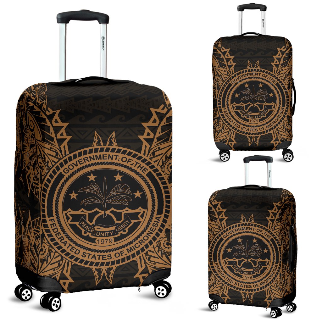 Federated States Of Micronesian Polynesian Luggage Covers Map Gold Gold - Polynesian Pride