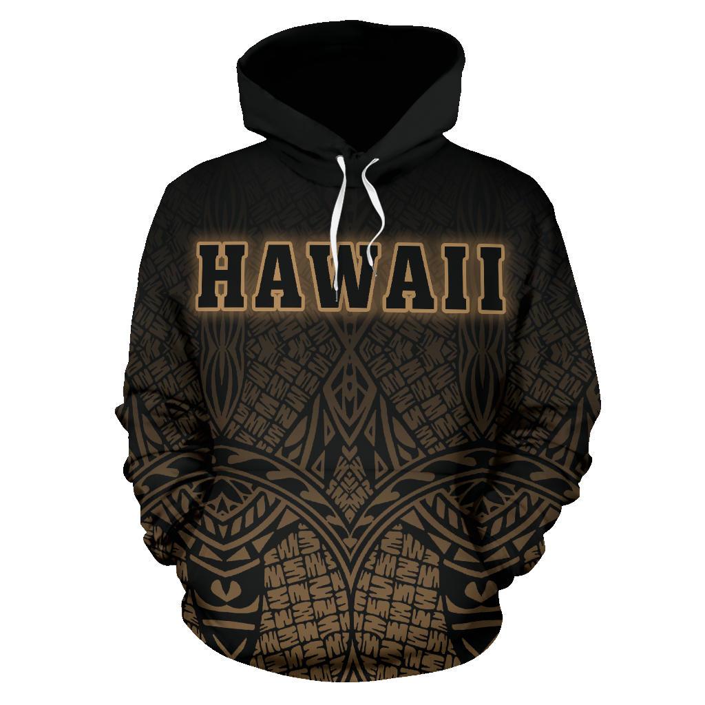 Hawaii Kanaka Polynesian Hoodie Gold Neon Style - Polynesian Pride