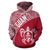 Guam Hoodie Guam Coat of Arm In Turtle Polynesian Tattoo Red White - Polynesian Pride