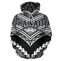 Hawaii Polynesian Tribal Hoodie New Warrior Style White Color - Polynesian Pride