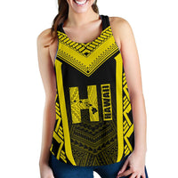 Hawaiian Kanaka Polynesian Women's Racerback Tank Active Yellow - Polynesian Pride