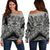 Polynesian Women's Off Shoulder Sweater 27 Grey - Polynesian Pride