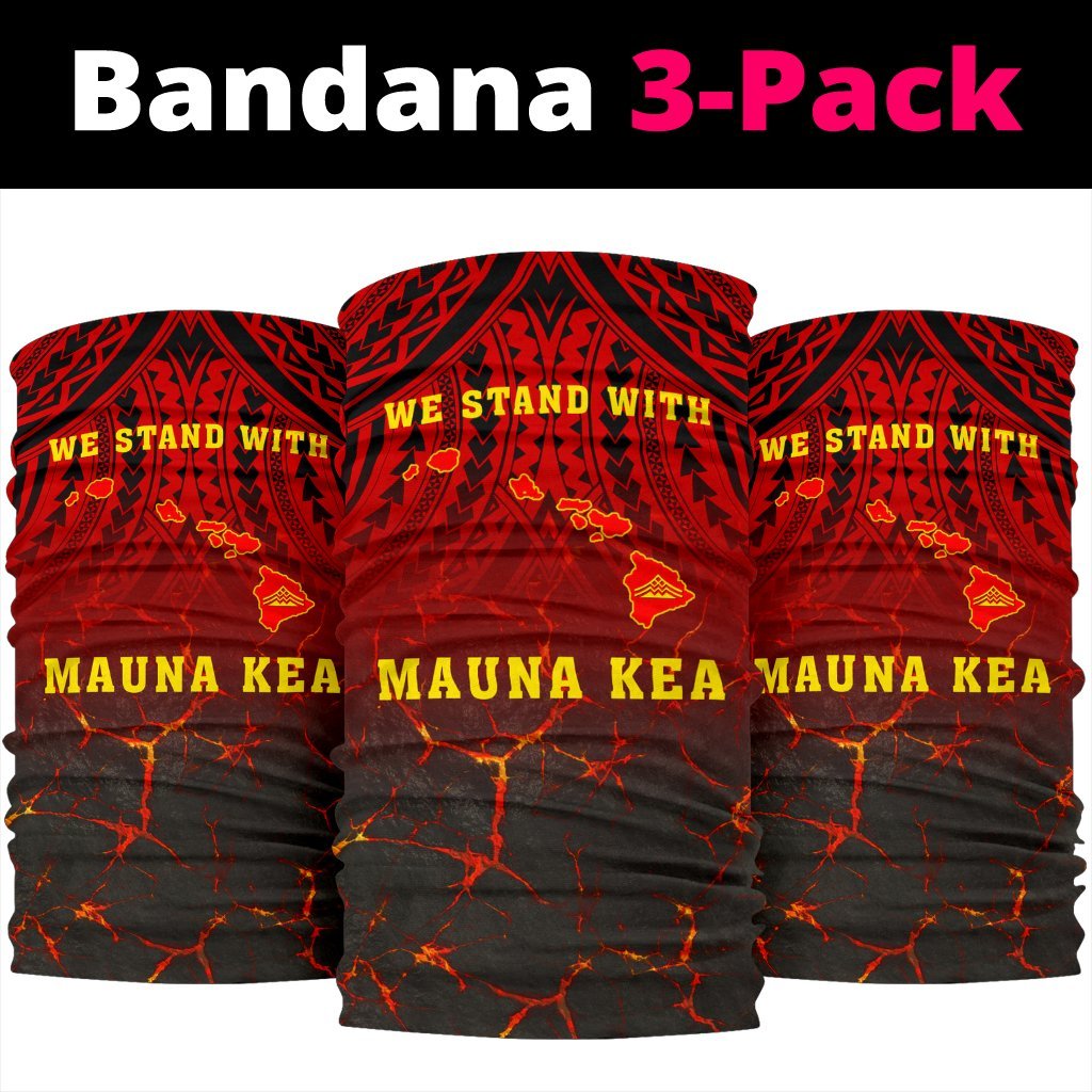 Protect Mauna Kea Hawaiian Bandana 3 - Pack - We Stand With Mauna Kea - Polynesian Pride