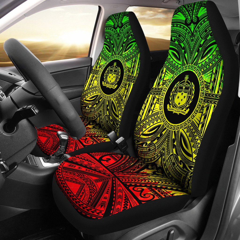 Samoa Car Seat Cover - Samoa Coat Of Arms Polynesian Reggae Style Universal Fit Reggae - Polynesian Pride