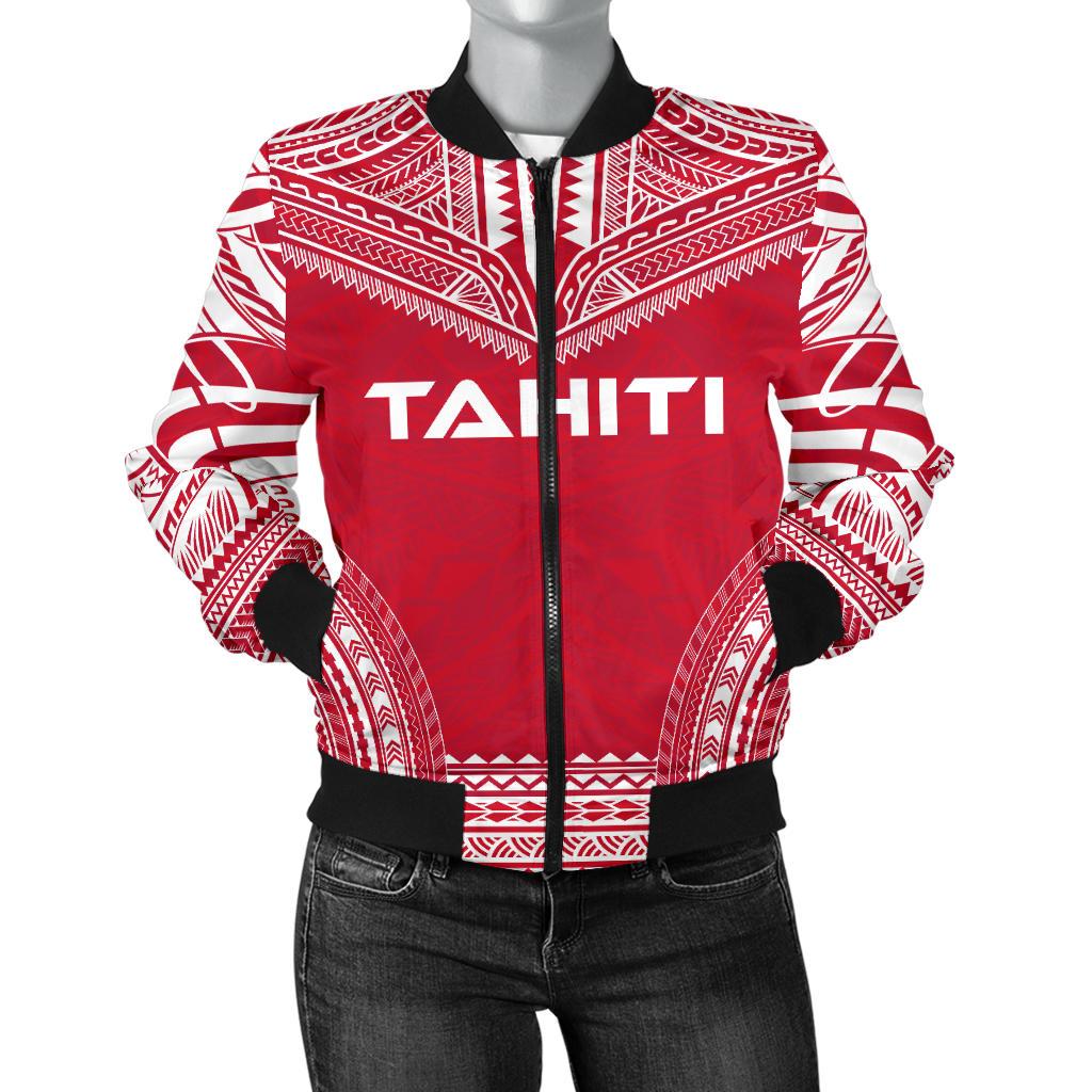 Tahiti Flag Polynesian Chief Women'S Bomber Jacket Red - Polynesian Pride