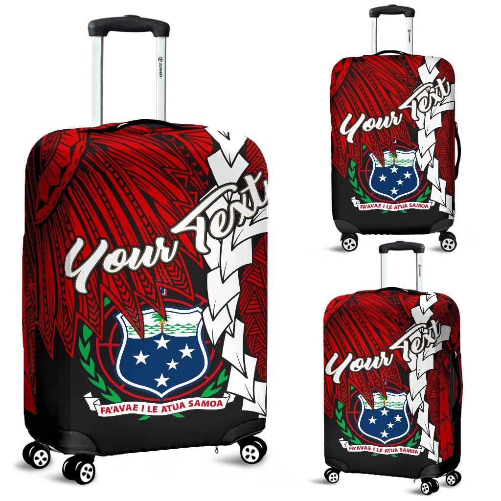 Samoa Polynesian Custom Personalised Luggage Covers - Tribal Wave Tattoo Flag Color Red - Polynesian Pride