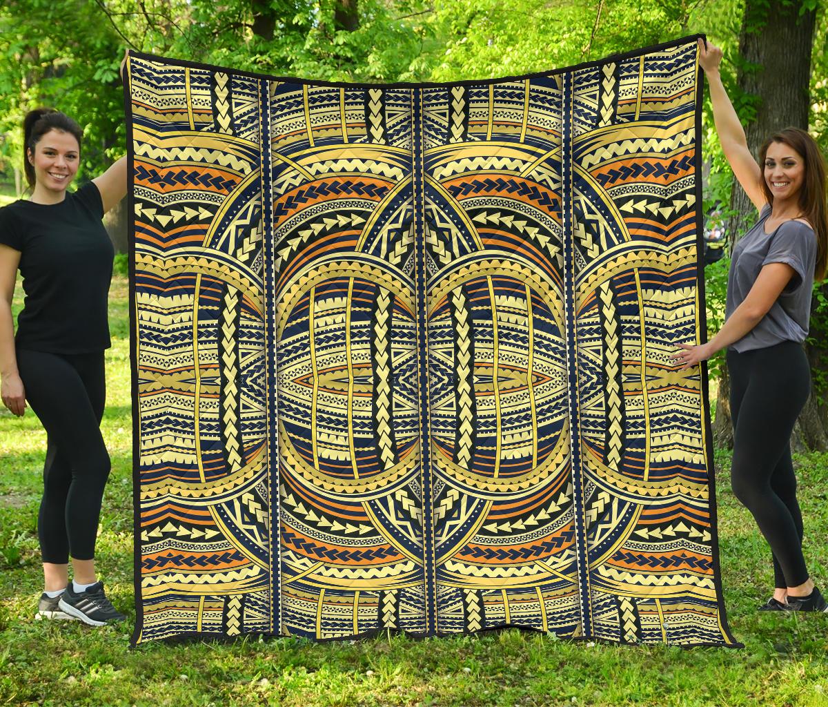 Polynesian Premium Quilt Yellow White - Polynesian Pride