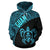 Guam Hoodie Guam Coat of Arm In Turtle Polynesian Tattoo Blue - Polynesian Pride