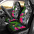 Marshall Islands Car Seat Covers - Turtle Plumeria Banana Leaf Universal Fit Black - Polynesian Pride