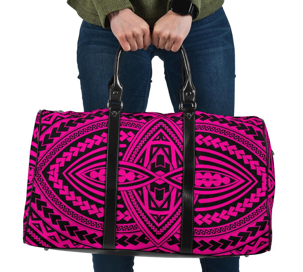 Polynesian Seamless Pink Hawaii Travel Bag Travel Bag One size Pink - Polynesian Pride