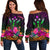 Kosrae Personalised Women's Off Shoulder Sweater - Summer Hibiscus Art - Polynesian Pride