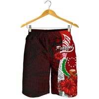 Pohnpei Micronesia Men's Shorts - Coat Of Arm With Hibiscus - Polynesian Pride