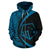 Hawaii Polynesian Zip up Hoodie Tribal Blue Color Circle Style - Polynesian Pride