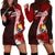 Tonga Polynesian Hoodie Dress - Coat Of Arm With Hibiscus Red - Polynesian Pride