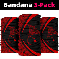 Hawaiian Bandana Manta Ray Map Polynesian Bandana 3-Pack - Circle Style Red - Polynesian Pride