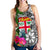 Fiji Custom Personalised Women's Racerback Tank White - Turtle Plumeria Banana Leaf - Polynesian Pride