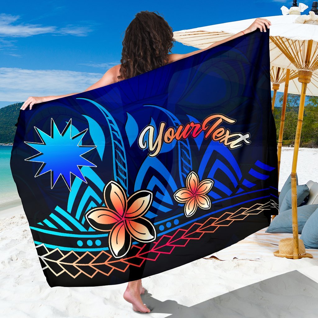 Nauru Custom Personalised Sarong - Vintage Tribal Mountain One Styte One Size Blue - Polynesian Pride
