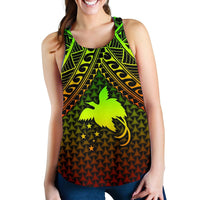 Polynesian Papua New Guinea Personalised Women's Racerback Tank - Reggae Vintage Polynesian Patterns - Polynesian Pride