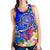 American Samoa Polynesian Women's Racerback Tank - Turtle Plumeria (Blue) - Polynesian Pride