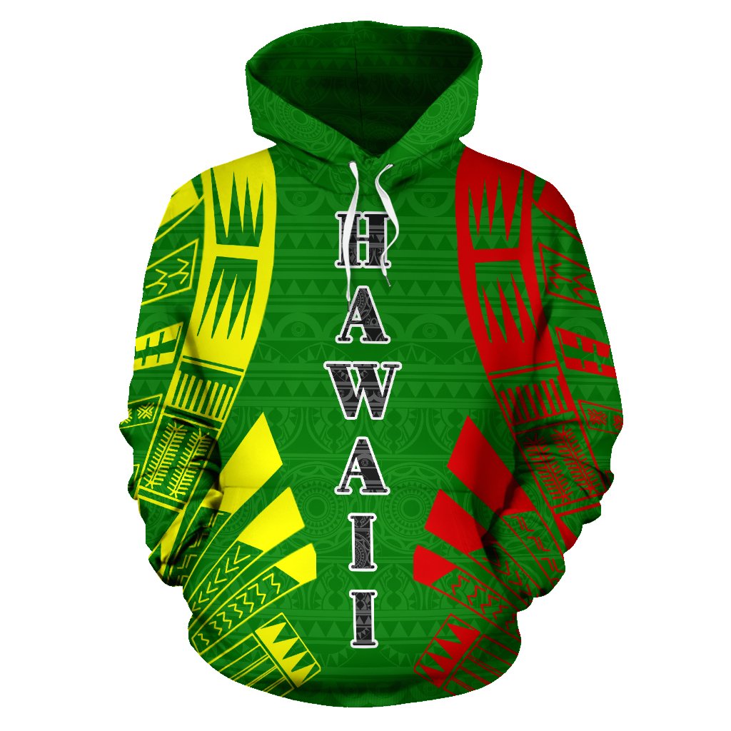 Hawaii All Over Hoodie Polynesian Tattoo Style - Polynesian Pride