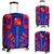 Wallis And Futuna Luggage Cover - Polynesian Tattoo Flag Blue-Red - Polynesian Pride