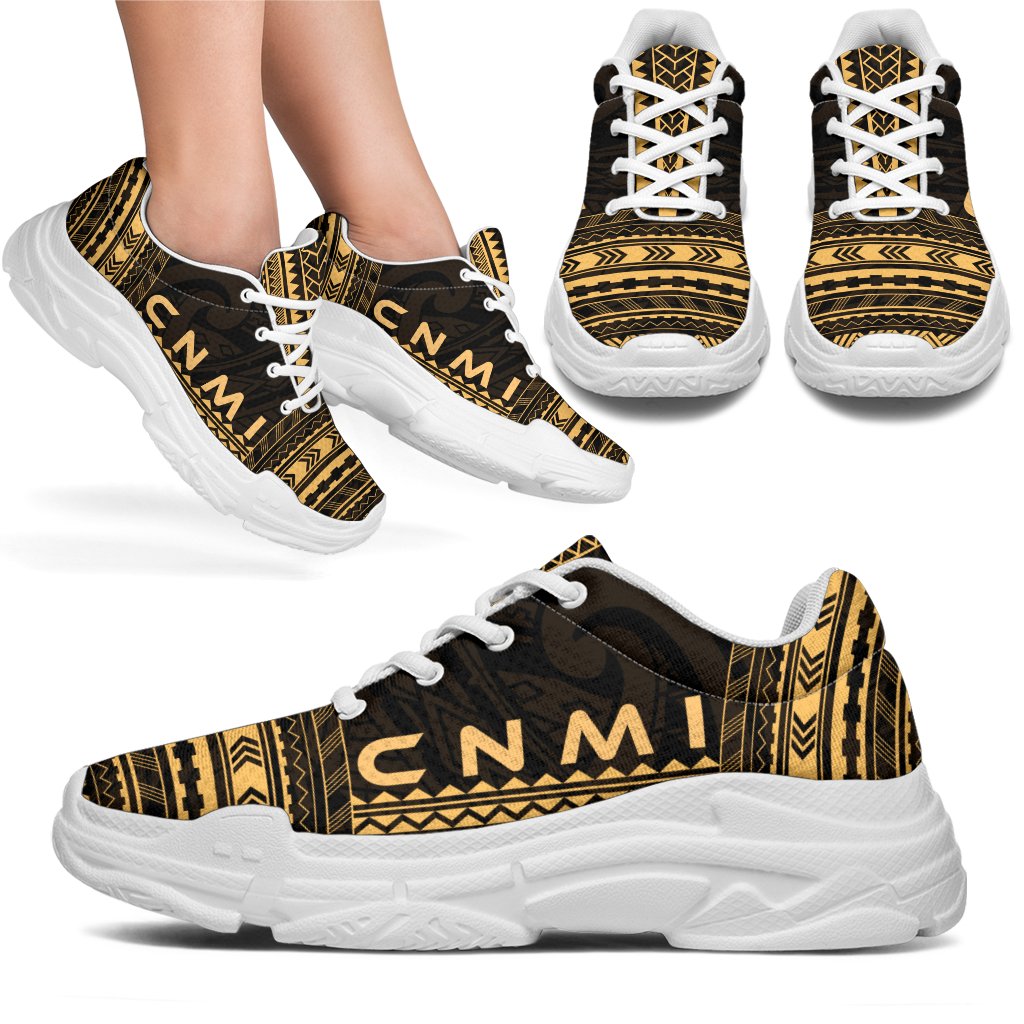 Northern Mariana Islands Chunky Sneakers - Polynesian Chief Gold Version - Polynesian Pride