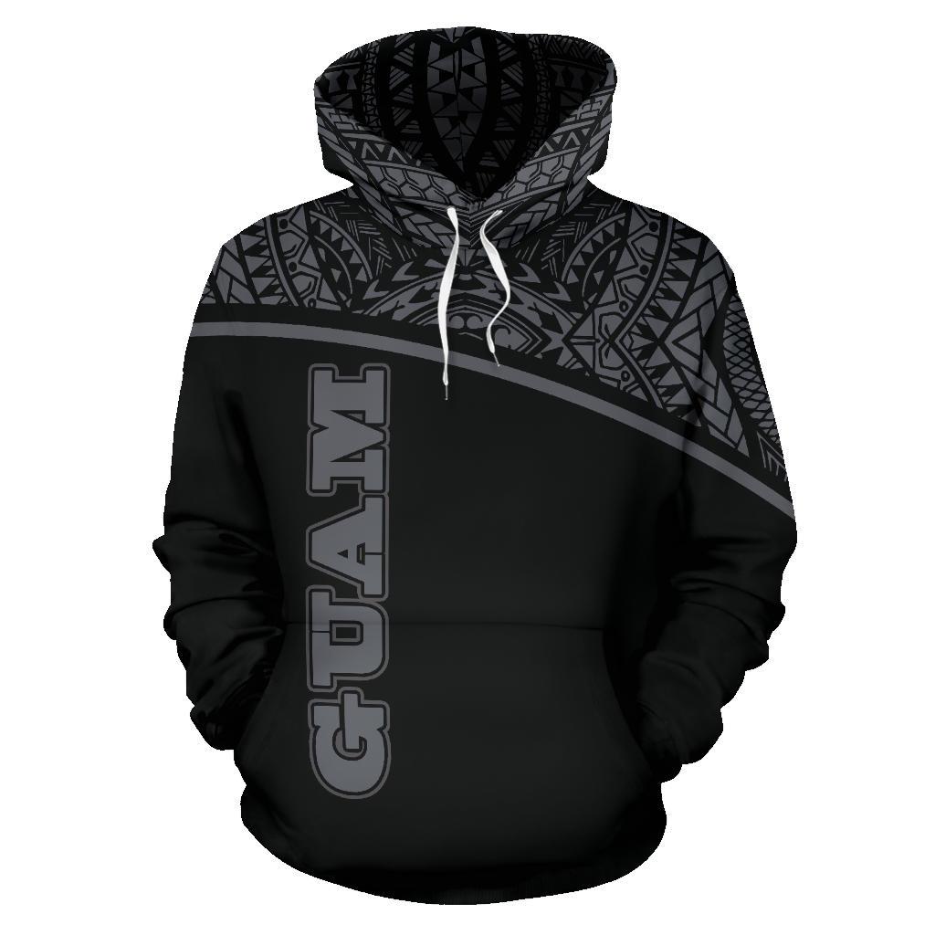 Guam All Over Hoodie Micronesia Curve Grey Style - Polynesian Pride