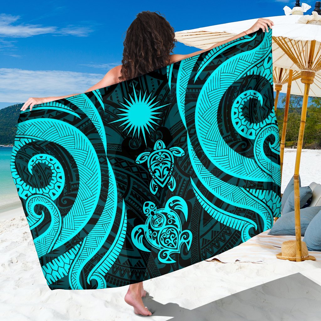 Marshall Islands Sarong - Tentacle Turtle Turquoise SARONG ONE SIZE TURQUOISE - Polynesian Pride