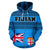 Fijian All Over Zip up Hoodie Tapa Pattern Unisex Blue - Polynesian Pride