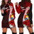 Tonga Polynesian Custom Personalised Hoodie Dress - Coat Of Arm With Hibiscus Red - Polynesian Pride