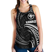 Polynesian Hawaii Women's Racerback Tank - White Tribal Wave - Polynesian Pride