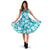 Polynesian Midi Dress - Cyan White Hibiscus Women Cyan White - Polynesian Pride