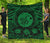 Hawaii Premium Quilt - Hawaii Map Honu Hibiscus Green Polynesian Premium Quilt Green - Polynesian Pride