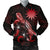 Nauru Polynesian Men's Bomber Jacket - Turtle With Blooming Hibiscus Red Red - Polynesian Pride