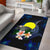 Palau Polynesian Area Rug - Turtle With Plumeria Flowers Blue - Polynesian Pride