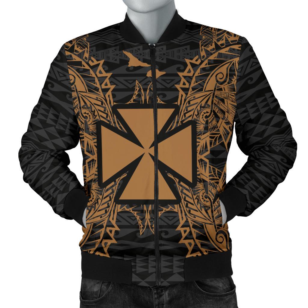 Wallis And Futuna Polynesian Men's Bomber Jacket Map Gold Gold - Polynesian Pride