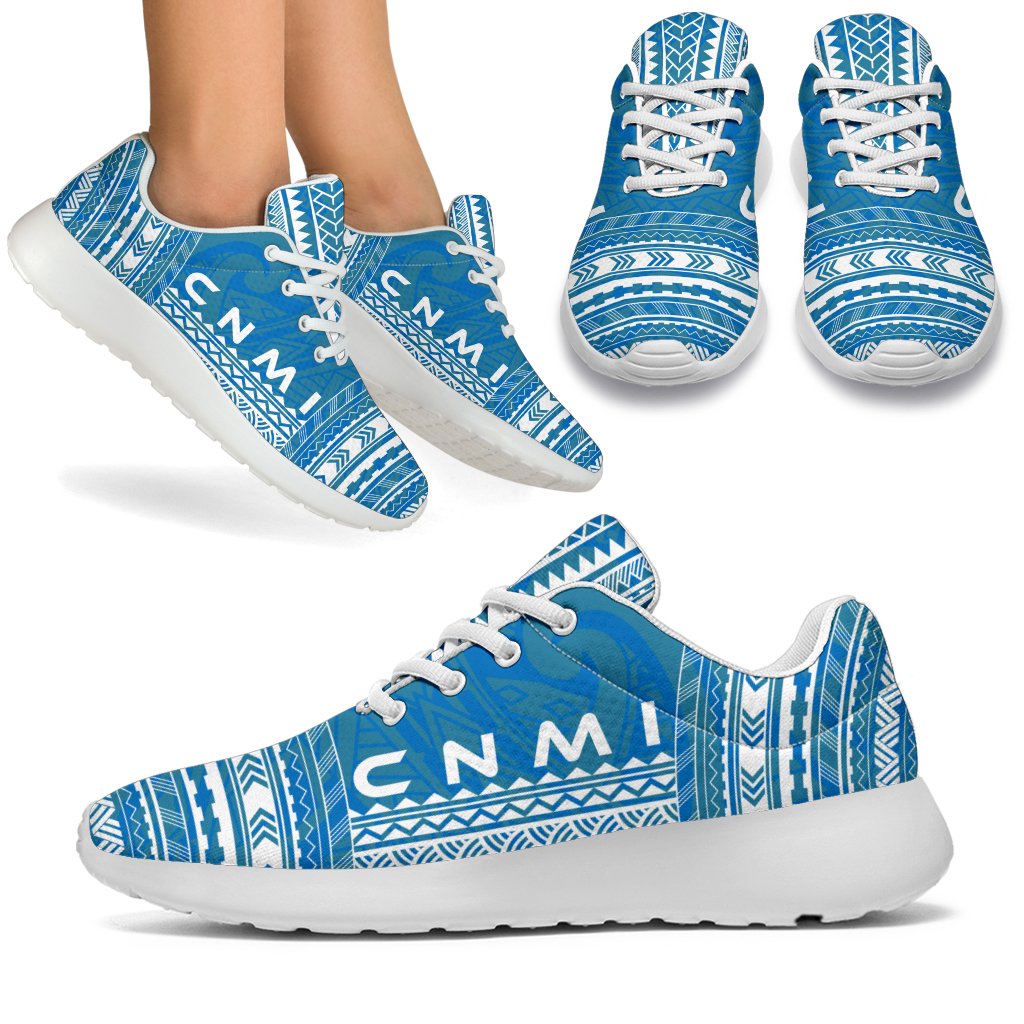 Northern Mariana Islands Sporty Sneakers - Polynesian Chief Flag Version White - Polynesian Pride