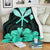 Hawaiian Kanaka Premium Blanket Hibiscus Polynesian Love Turquoise - Polynesian Pride